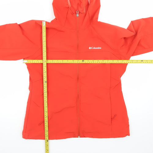 Columbia Women's Red Soft Shell Hooded Jacket Size L Outdoor Windproof