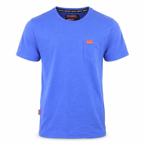 Paraffin Men’s Blue Regular Fit Cotton Crew Neck T-Shirt Size L