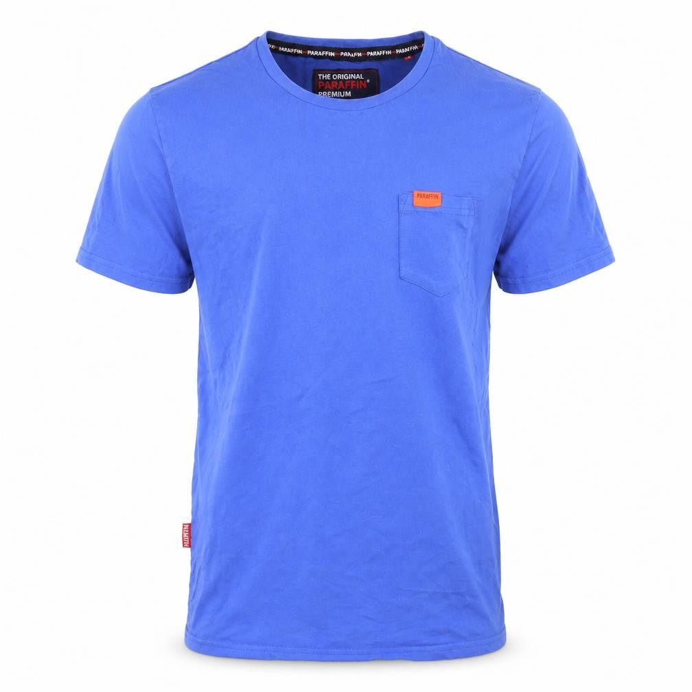 Paraffin Men’s Blue Regular Fit Cotton Crew Neck T-Shirt Size L