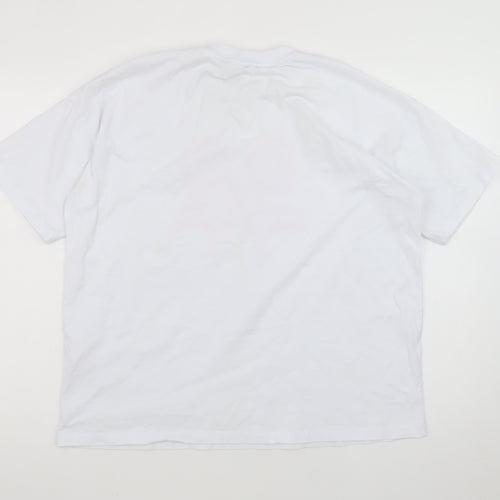 Boohoo Women's White Cotton Bow T-Shirt Size M Short Sleeve Casual Top
