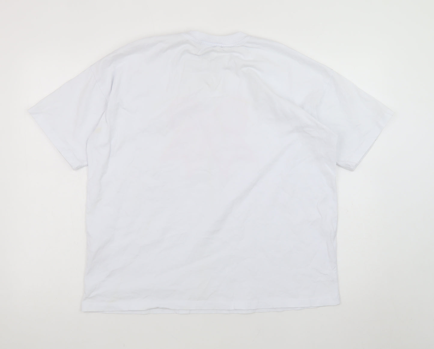 Boohoo Women's White Cotton Bow T-Shirt Size M Short Sleeve Casual Top