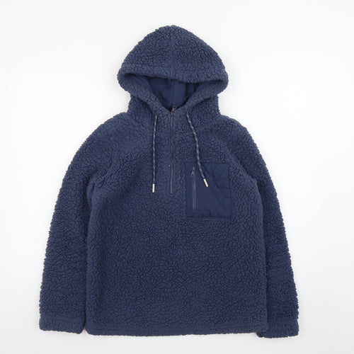 St. Bernard for Dunnes Stores Mens Blue XS Fleece Hoodie Pullover