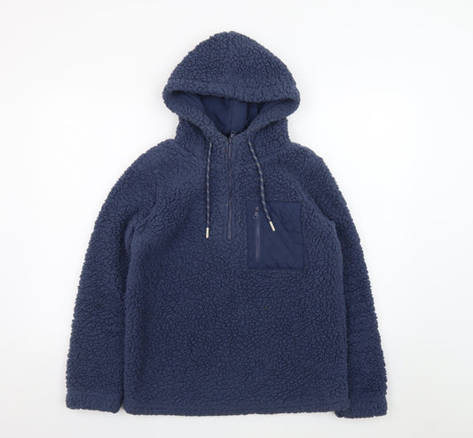 St. Bernard for Dunnes Stores Mens Blue XS Fleece Hoodie Pullover