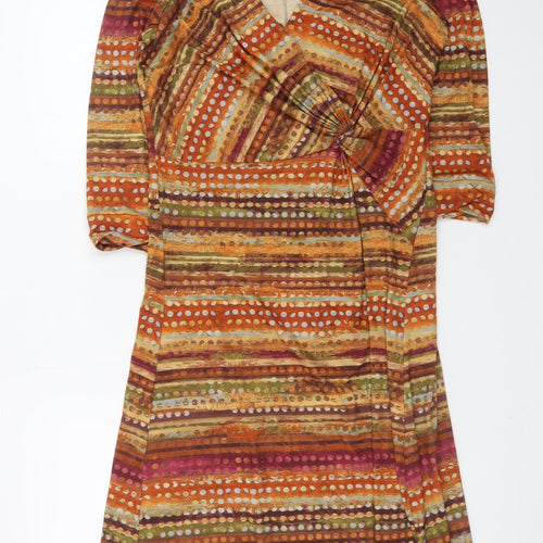 Quin and Donnelly Women’s Multicoloured Size 12 Jersey Wrap Dress