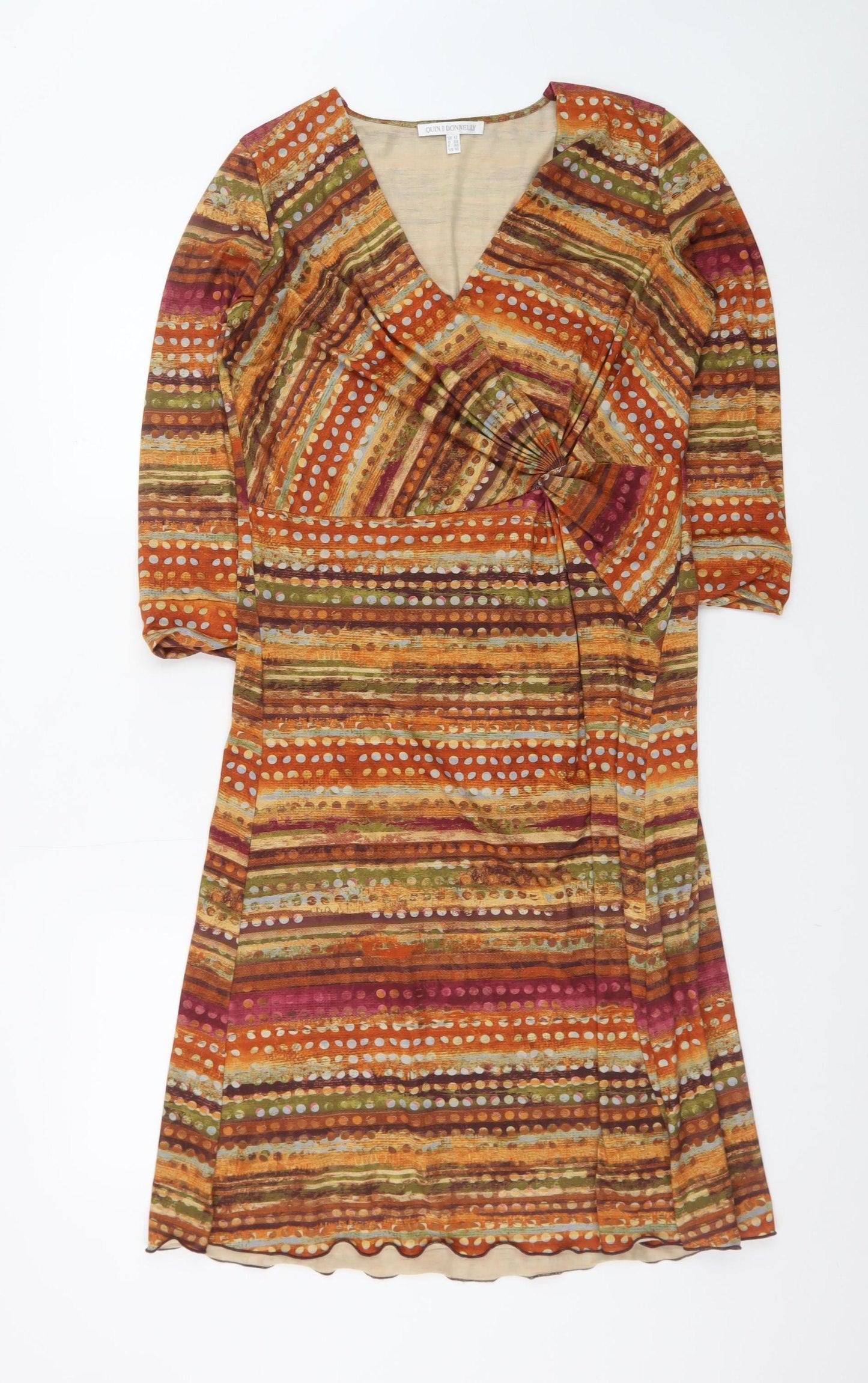 Quin and Donnelly Women’s Multicoloured Size 12 Jersey Wrap Dress
