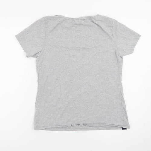 Diesel Womens Grey V-Neck Basic T-Shirt Size L