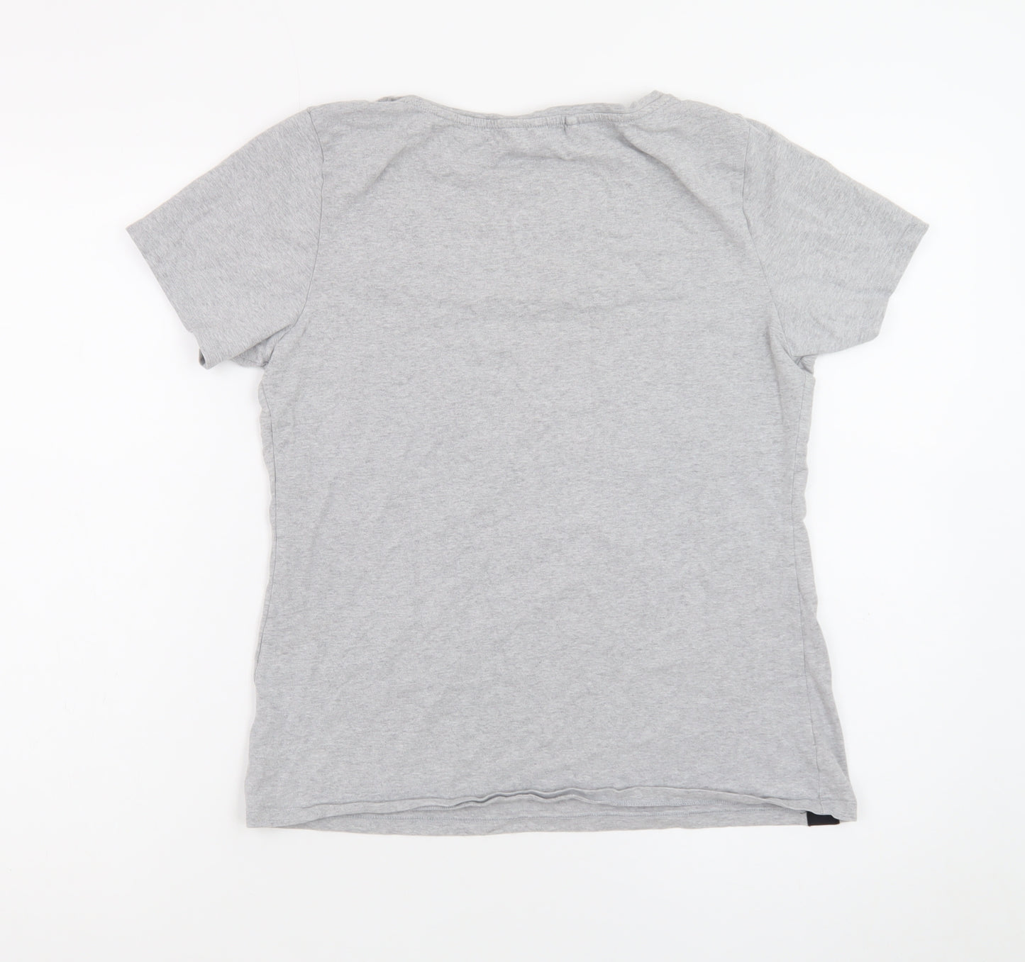 Diesel Womens Grey V-Neck Basic T-Shirt Size L