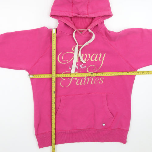 Hairy Baby Women's Pink Pullover Hoodie Medium 'Away with the Fairies'