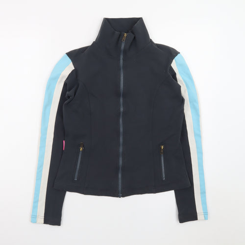 CandidaFaria Women's Black Soft Shell Jacket L Full Zip Stretch
