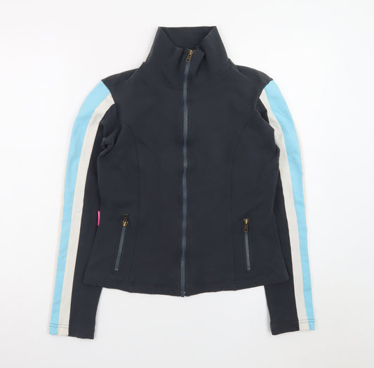 CandidaFaria Women's Black Soft Shell Jacket L Full Zip Stretch