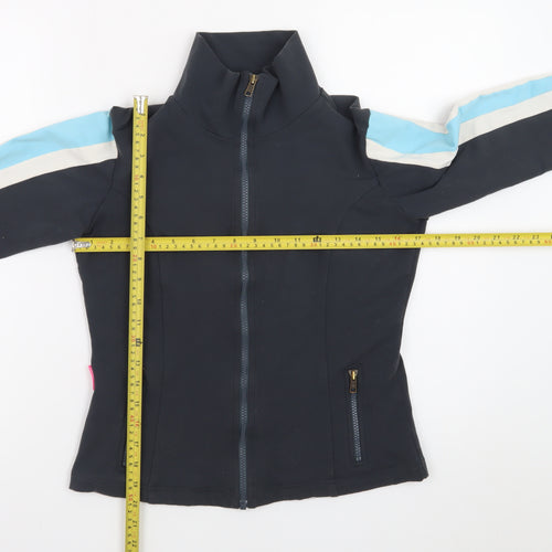 CandidaFaria Women's Black Soft Shell Jacket L Full Zip Stretch