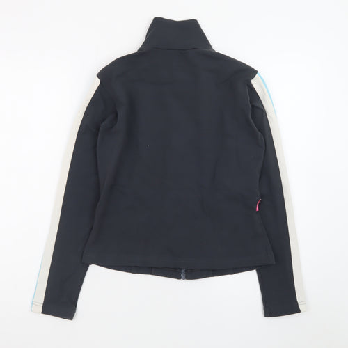 CandidaFaria Women's Black Soft Shell Jacket L Full Zip Stretch