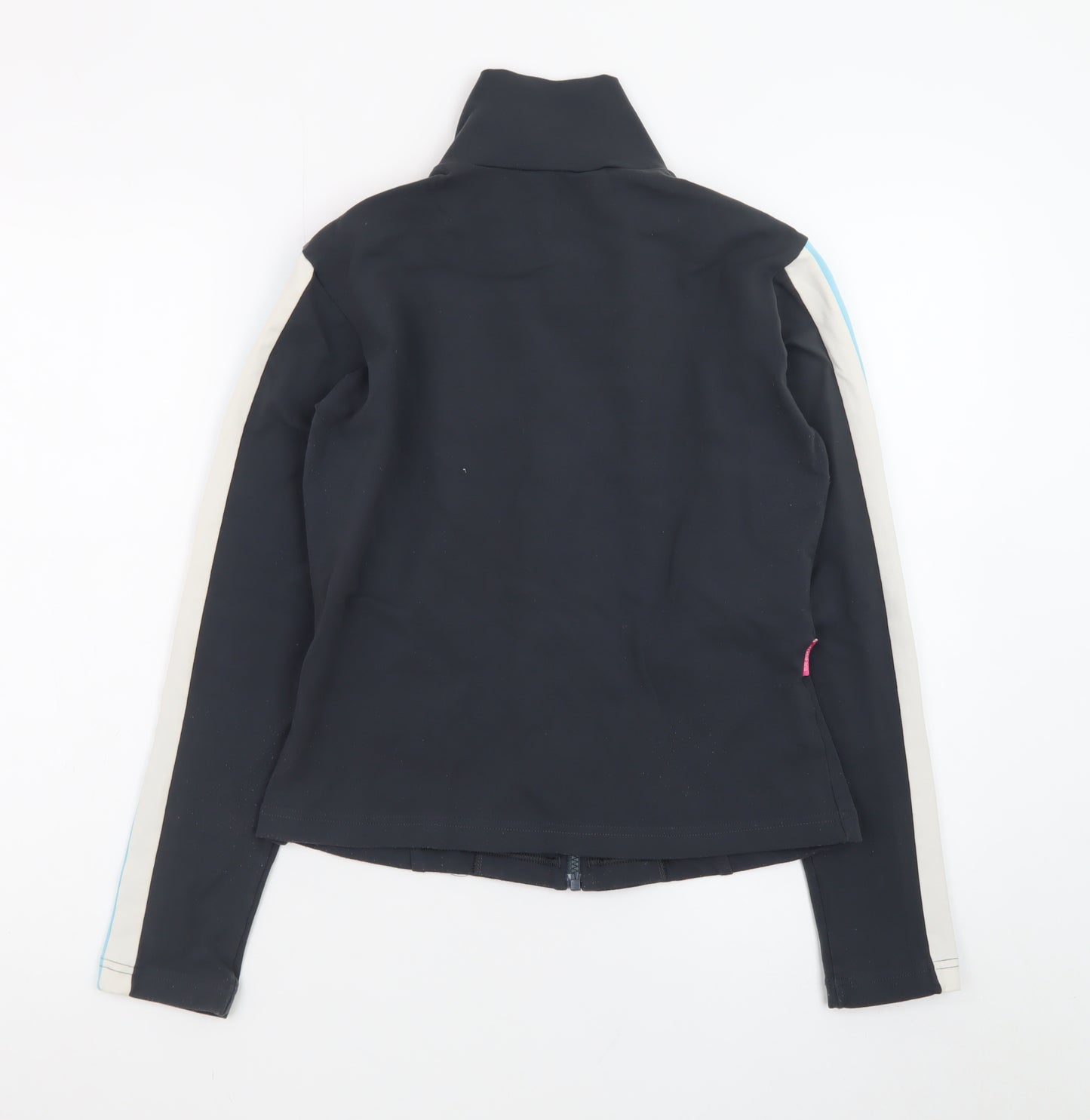 CandidaFaria Women's Black Soft Shell Jacket L Full Zip Stretch