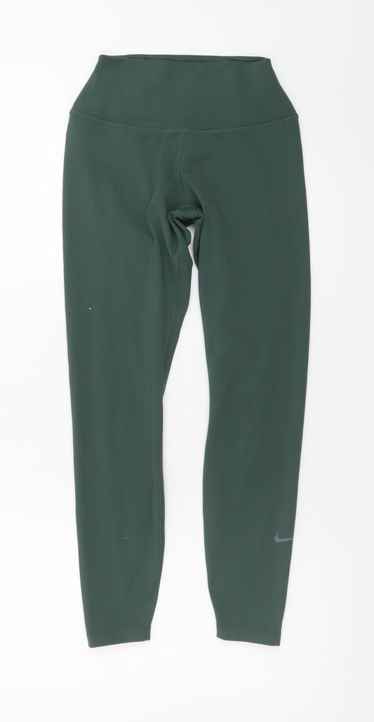 Nike Women Green Dri-FIT Ankle Leggings Size S