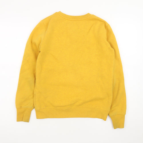 Superdry Women Yellow Crew Neck Pullover Sweatshirt UK 8