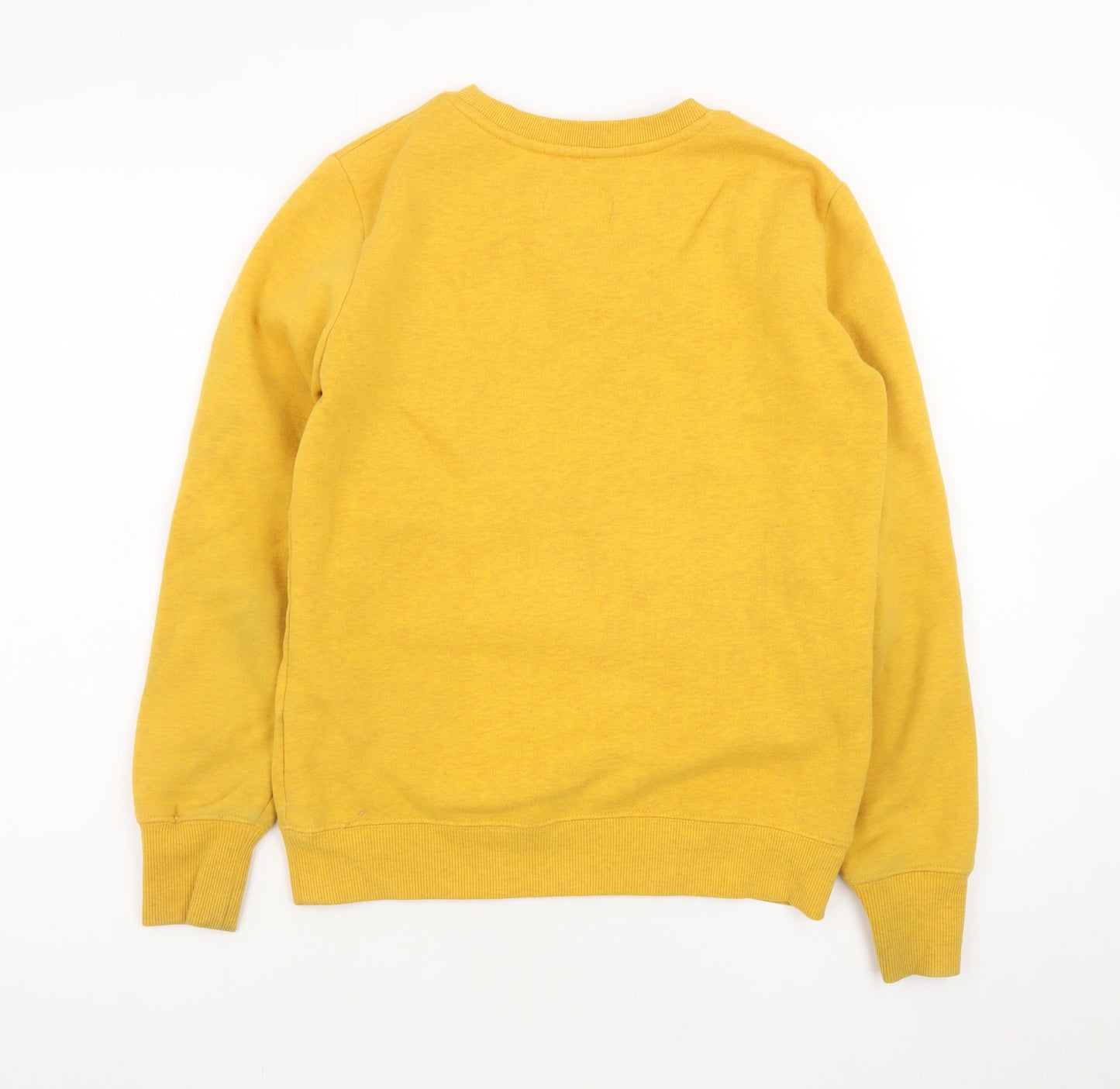 Superdry Women Yellow Crew Neck Pullover Sweatshirt UK 8
