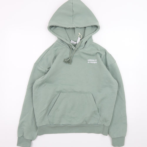 Adidas Women's Green Hoodie Size XS Pullover Cotton Blend