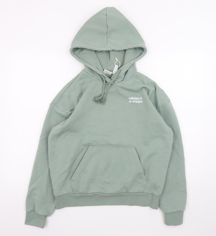 Adidas Women's Green Hoodie Size XS Pullover Cotton Blend