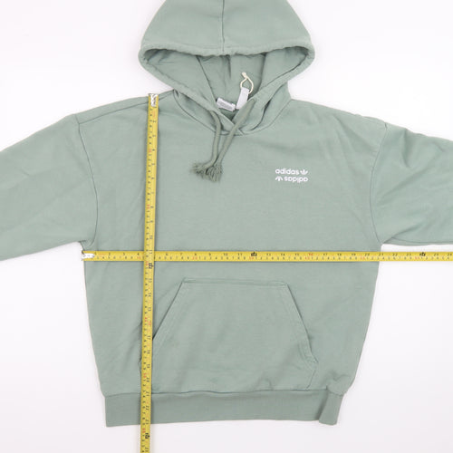 Adidas Women's Green Hoodie Size XS Pullover Cotton Blend