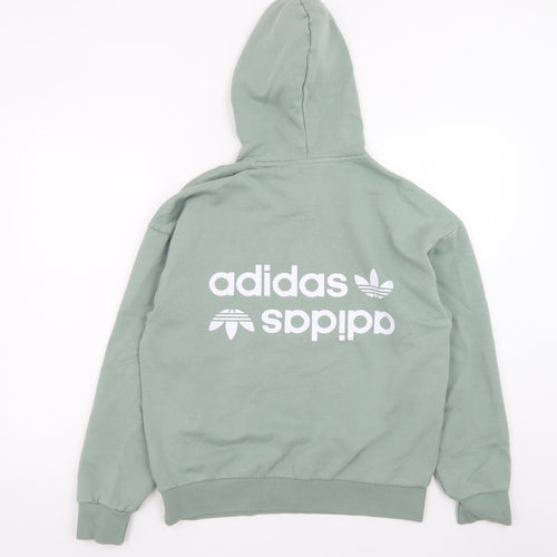 Adidas Women's Green Hoodie Size XS Pullover Cotton Blend