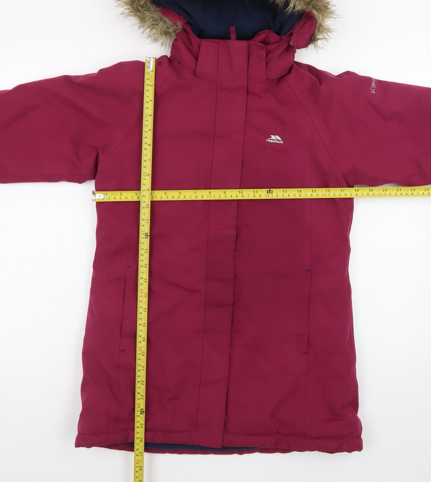 Trespass Girls Red Waterproof Hooded Parka Coat Age 11-12 Years