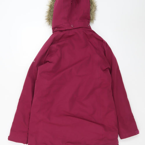 Trespass Girls Red Waterproof Hooded Parka Coat Age 11-12 Years