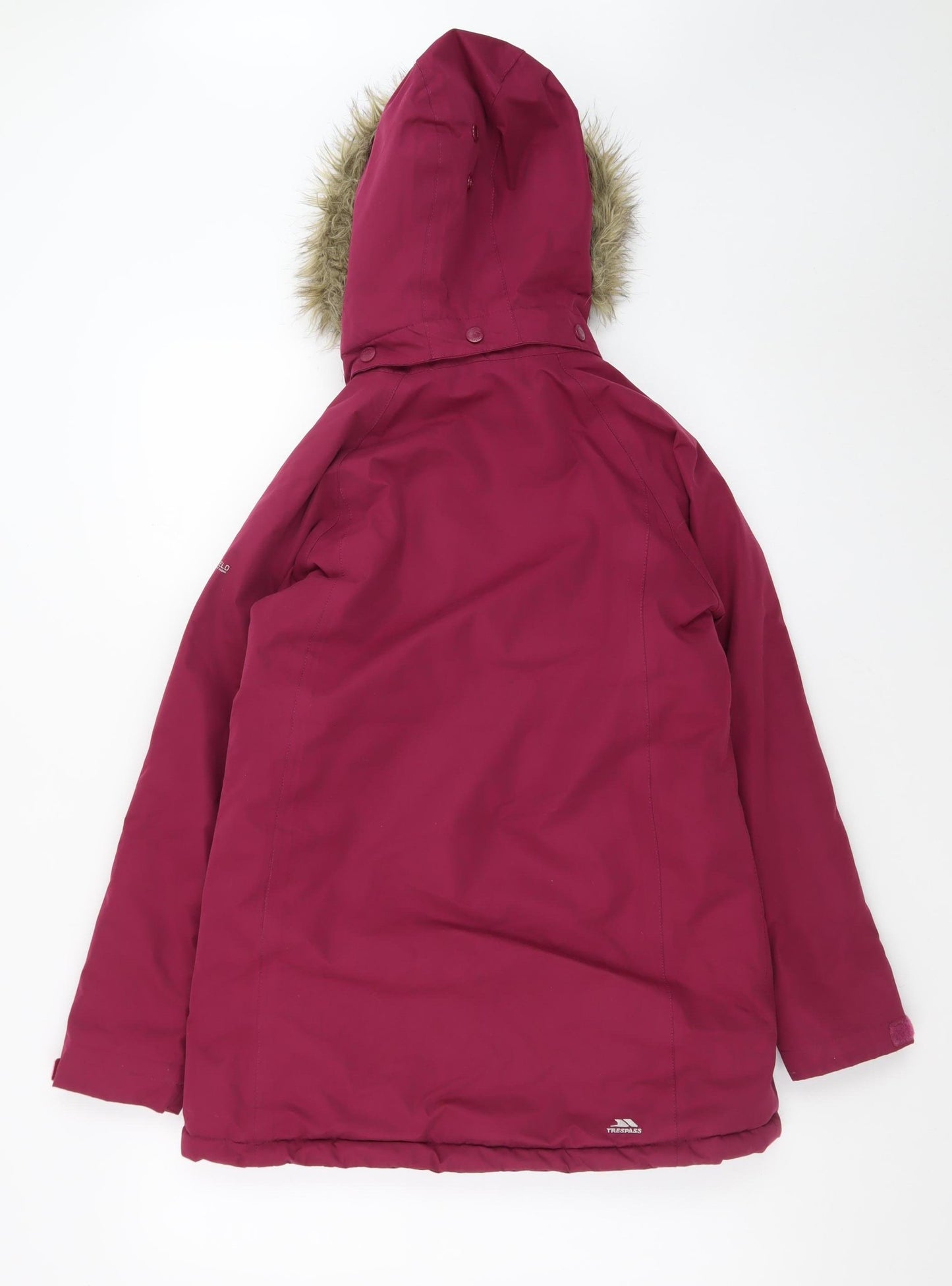 Trespass Girls Red Waterproof Hooded Parka Coat Age 11-12 Years