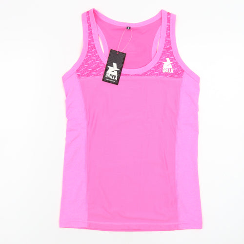 Grilla Womens Pink Racerback Gym Tank Top Size S Polyester Blend