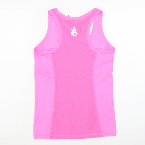 Grilla Womens Pink Racerback Gym Tank Top Size S Polyester Blend