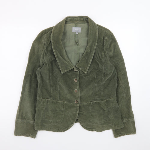 Marks and Spencer Women Green Corduroy Blazer Jacket Size 16