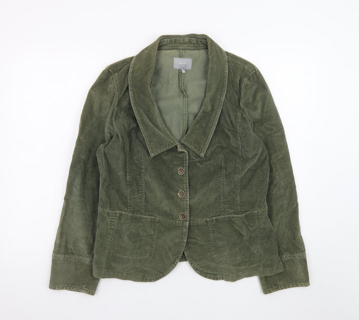 Marks and Spencer Women Green Corduroy Blazer Jacket Size 16