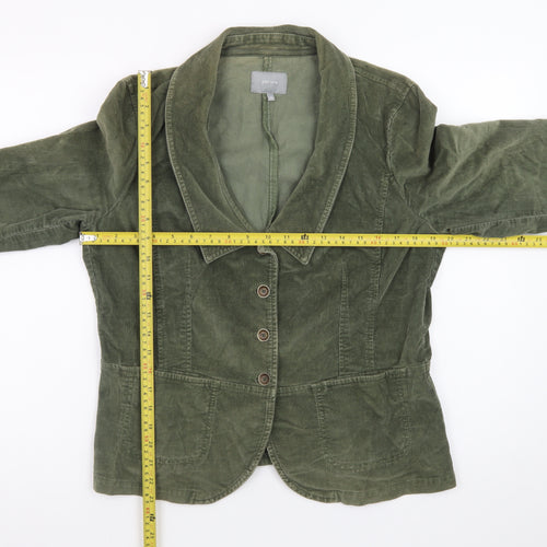 Marks and Spencer Women Green Corduroy Blazer Jacket Size 16
