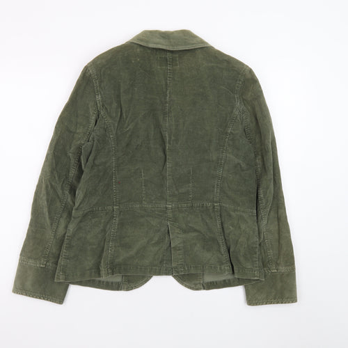 Marks and Spencer Women Green Corduroy Blazer Jacket Size 16