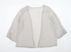 Nightingales Womens Beige Beaded Kimono Blouse UK 24 Plus Size