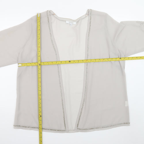 Nightingales Womens Beige Beaded Kimono Blouse UK 24 Plus Size