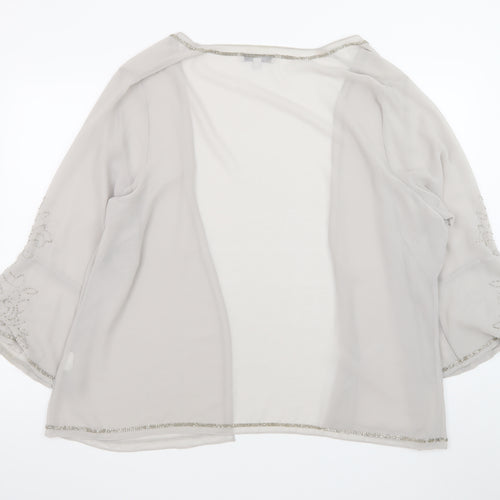 Nightingales Womens Beige Beaded Kimono Blouse UK 24 Plus Size