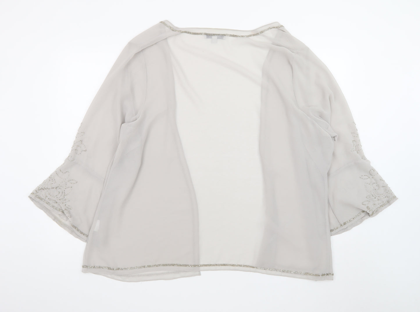 Nightingales Womens Beige Beaded Kimono Blouse UK 24 Plus Size