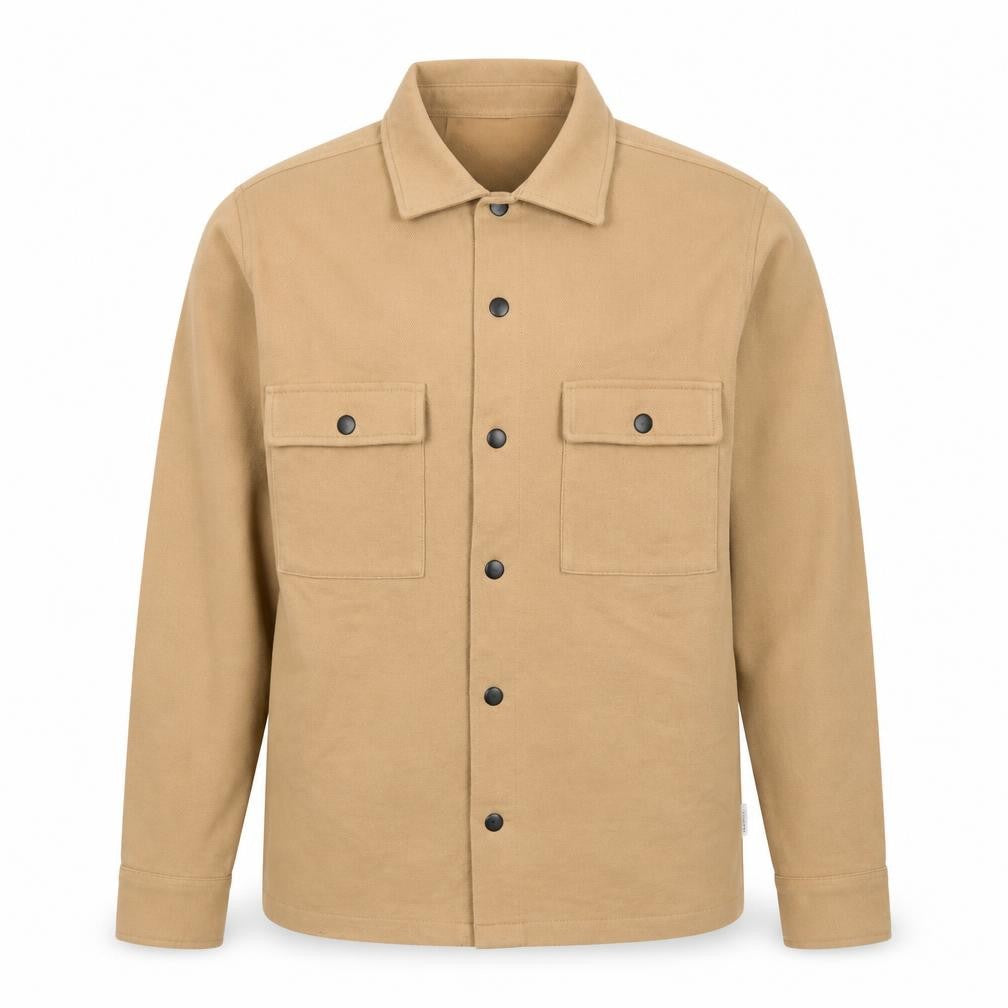 SELECTED HOMME Men's Beige Cotton Blend Casual Jacket Size S