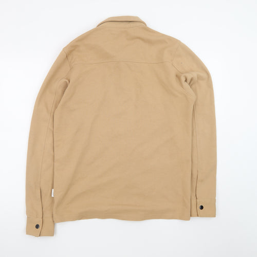 SELECTED HOMME Men's Beige Cotton Blend Casual Jacket Size S