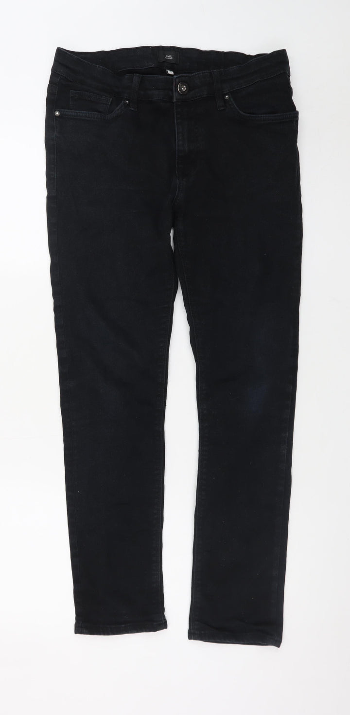 River Island Womens Black Skinny Jeans Size 32 Slim Fit Denim