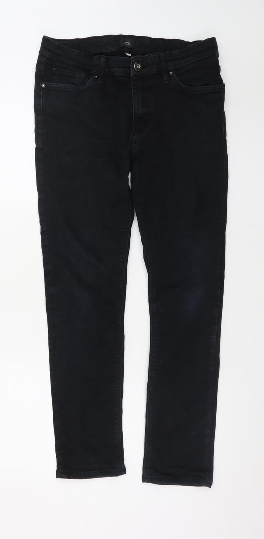 River Island Womens Black Skinny Jeans Size 32 Slim Fit Denim