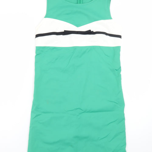Daniel & Mayer Women Green Colourblock Sheath Dress Size 8