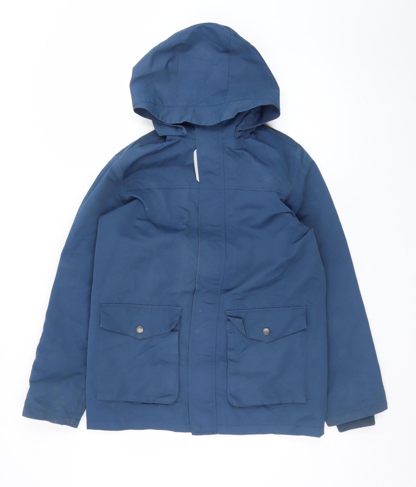Name It Teens Blue Hooded Parka Jacket Size 164 Polyester Lined