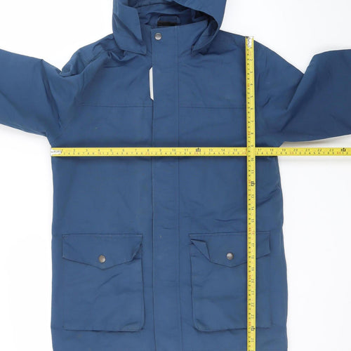 Name It Teens Blue Hooded Parka Jacket Size 164 Polyester Lined