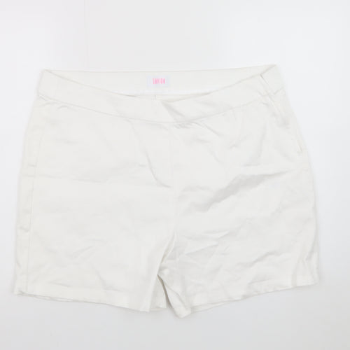 Savida Women White Chino Shorts Size 18 Cotton Blend