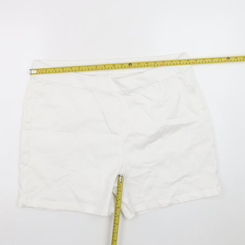 Savida Women White Chino Shorts Size 18 Cotton Blend