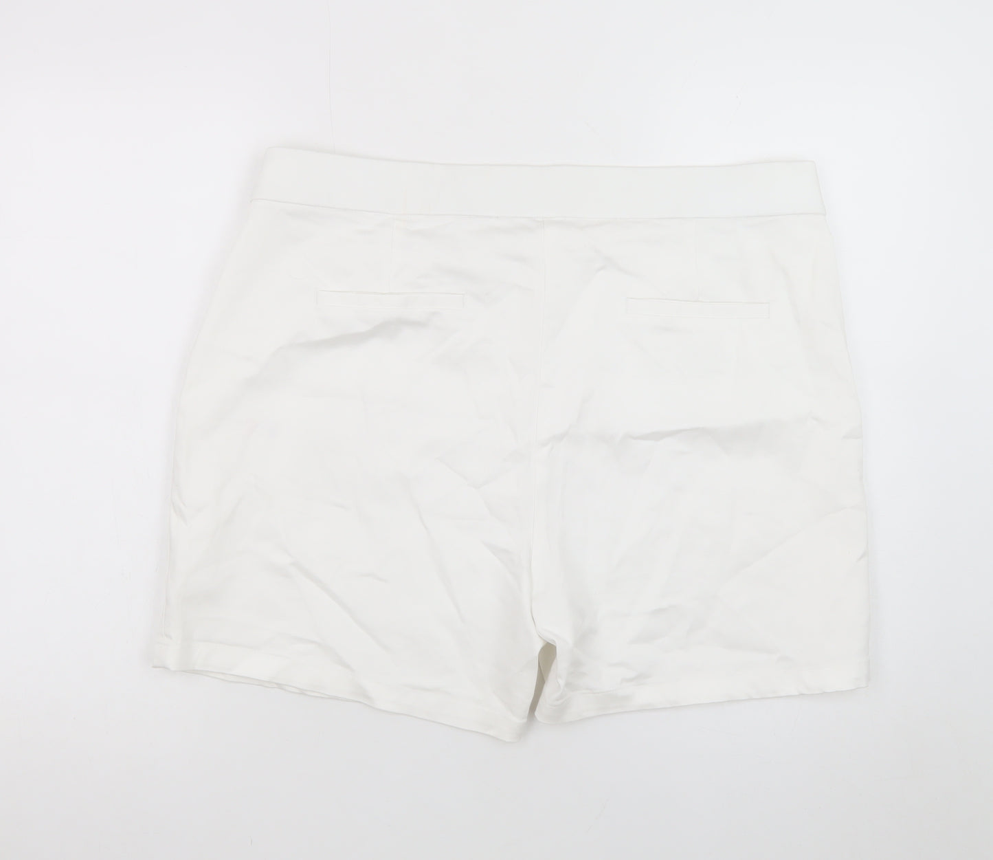 Savida Women White Chino Shorts Size 18 Cotton Blend