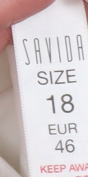Savida Women White Chino Shorts Size 18 Cotton Blend