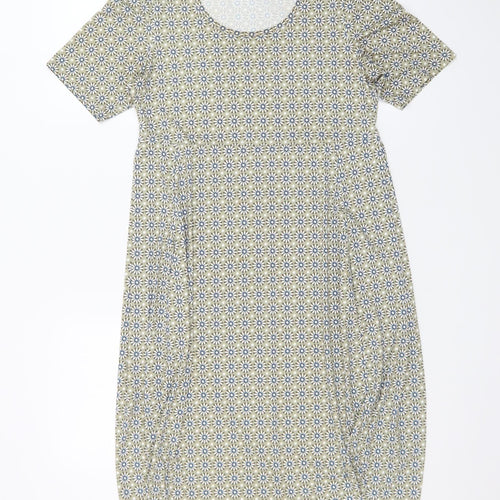 Daniel & Mayer Women Beige Geometric Shift Dress Size 14