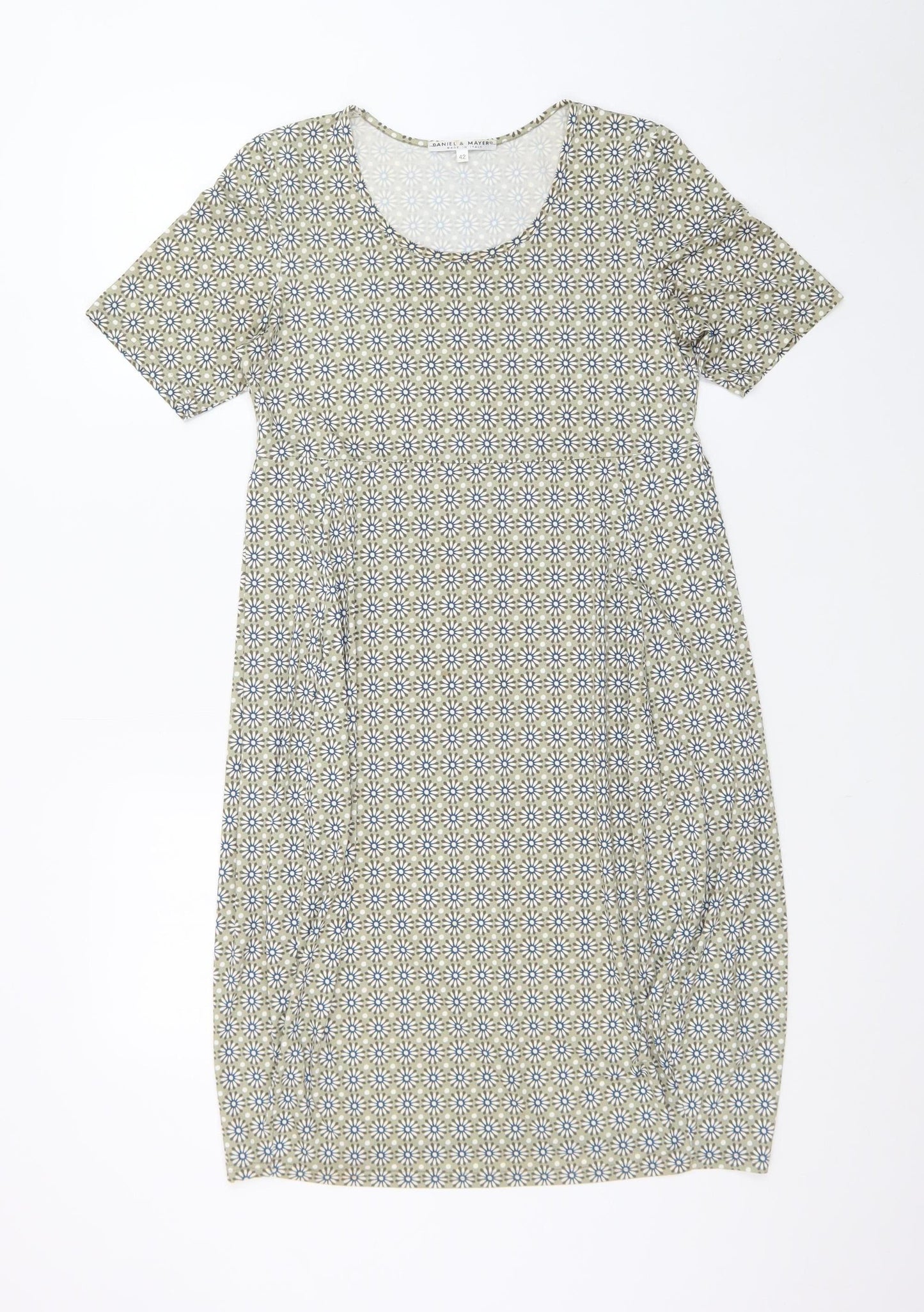 Daniel & Mayer Women Beige Geometric Shift Dress Size 14